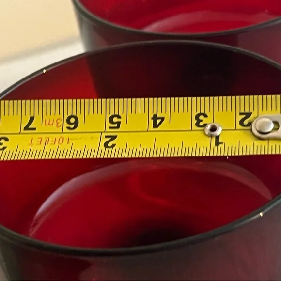 🐳 Goblets Luminarc France Vintage Ruby Red Glasses Clear Stems - Picture 6 of 7